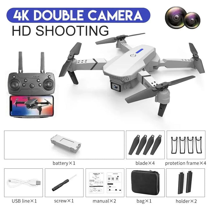 2024 E88Pro RC Drone 4K 1080P Wide Angle HD Camera