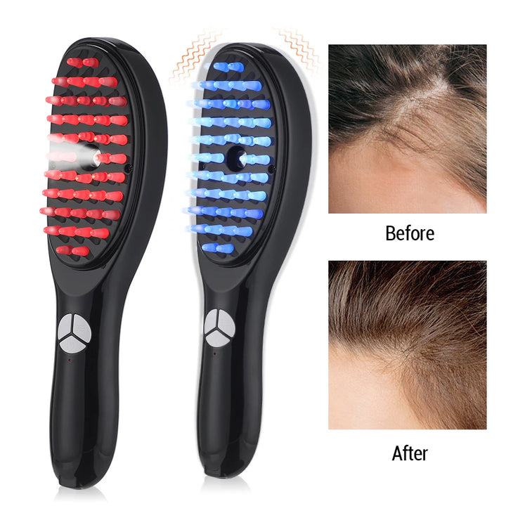 Electric Massage Comb Blue Red Light Therapy Vibration